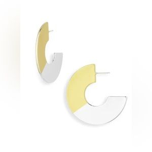 Open Edit two tone flat earring